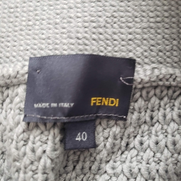 Fendi Women's 40 Grey Knit Sweater Skirt Knot Bottom Braided Designer US 4 - Picture 2 of 8